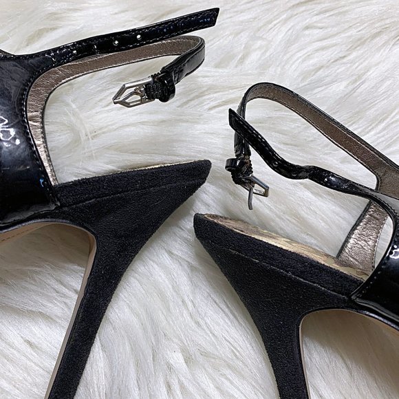 Sam Edelman Mason Embossed Leather Strappy Sandal in Black - Picture 8 of 13